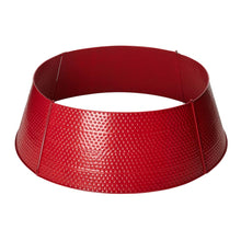 Load image into Gallery viewer, 40.5"D Large Christmas Red Hammered Metal Tree Collar
