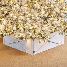 Load image into Gallery viewer, 30"L Washed White Large Wooden Christmas Tree Collar