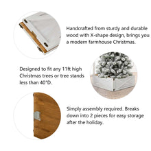 Load image into Gallery viewer, 30"L Washed White Large Wooden Christmas Tree Collar