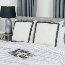 Load image into Gallery viewer, 2 Pack Indigo Dream Cotton Euro Sham Cover