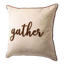Load image into Gallery viewer, 24"L*24"W Velvet Pillow Cover With “gather” Word