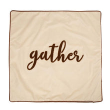 Load image into Gallery viewer, 24"L*24"W Velvet Pillow Cover With “gather” Word