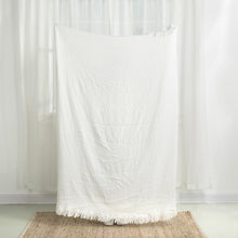 Load image into Gallery viewer, White Geometry Cotton Woven Throw