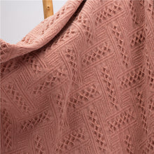 Load image into Gallery viewer, Coral Pink Grid Cotton Woven Throw