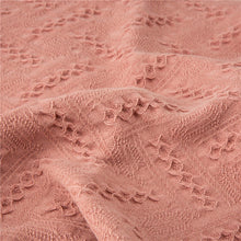 Load image into Gallery viewer, Coral Pink Grid Cotton Woven Throw
