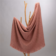 Load image into Gallery viewer, Coral Pink Grid Cotton Woven Throw