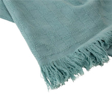 Load image into Gallery viewer, Olive Green Checked Cotton Woven Throw