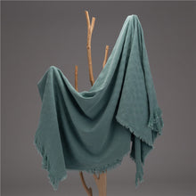 Load image into Gallery viewer, Olive Green Checked Cotton Woven Throw