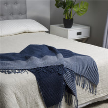 Load image into Gallery viewer, Indigo Acrylic Woven Throw