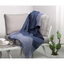 Load image into Gallery viewer, Indigo Acrylic Woven Throw