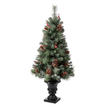 Load image into Gallery viewer, 4ft Flocked Artificial Christmas Tree With 100 Warm White Light, Set of 2