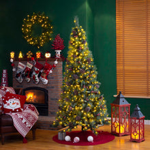 Load image into Gallery viewer, 7.5ft Pre-Lit Green Pine Artificial Christmas Tree with 700 Warm White Lights