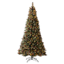 Load image into Gallery viewer, 9ft Pre-Lit Green Pine Artificial Christmas Tree with 1000 Warm White Lights