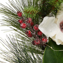 Load image into Gallery viewer, 24"D Iced Magnolia Berry Pine Wreath With Lights