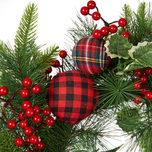 Load image into Gallery viewer, 24"D Ornament Berry Holly Pine Wreath With Lights