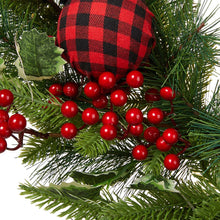 Load image into Gallery viewer, 24"D Ornament Berry Holly Pine Wreath With Lights
