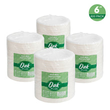 Load image into Gallery viewer, 6 inch White Compostable & Disposable Sugarcane Plates, 600 Pack