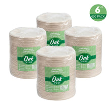 Load image into Gallery viewer, 6 inch Natural Compostable & Disposable Sugarcane Plates, 600 Pack