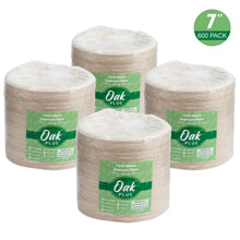 Load image into Gallery viewer, 7 inch Natural Compostable & Disposable Sugarcane Plates, 600 Pack