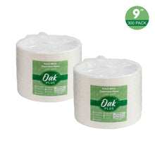 Load image into Gallery viewer, 9 inch White Compostable & Disposable Sugarcane Plates, 300 Pack