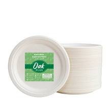 Load image into Gallery viewer, 9 inch White Compostable & Disposable Sugarcane Plates, 300 Pack