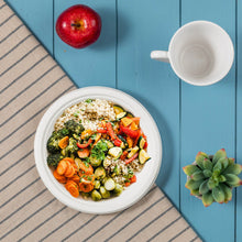 Load image into Gallery viewer, 9 inch White Compostable & Disposable Sugarcane Plates, 300 Pack