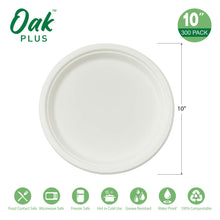 Load image into Gallery viewer, 10 inch White Compostable & Disposable Sugarcane Plates, 300 Pack
