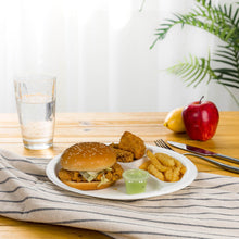 Load image into Gallery viewer, 9 inch White Compostable & Disposable Sugarcane Sectional Plates, 300 Pack