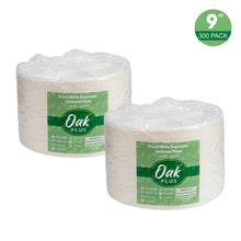 Load image into Gallery viewer, 9 inch White Compostable & Disposable Sugarcane Sectional Plates, 300 Pack