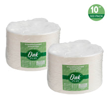 Load image into Gallery viewer, 10 inch White Compostable & Disposable Sugarcane Sectional Plates, 300 Pack