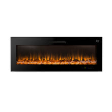 Load image into Gallery viewer, 50"L Wall Mounted or Recessed Electric Fireplace With 9 Color Flames, Faux Log & Crystal Decorated