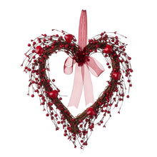 Load image into Gallery viewer, 17"H Valentine's Berry Heart Wreath