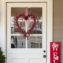 Load image into Gallery viewer, 17"H Valentine's Berry Heart Wreath
