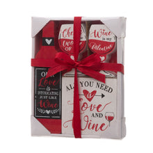 Load image into Gallery viewer, Valentine's Wooden Wine Bottle & Cup Gift Set Table Decor