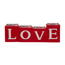 Load image into Gallery viewer, 12"L Valentine's Wooden Love/XoXo/Huge/Kiss All Round Candle Holder Table Decor