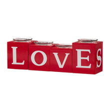 Load image into Gallery viewer, 12"L Valentine's Wooden Love/XoXo/Huge/Kiss All Round Candle Holder Table Decor