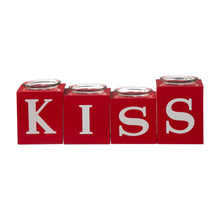 Load image into Gallery viewer, 12"L Valentine's Wooden Love/XoXo/Huge/Kiss All Round Candle Holder Table Decor