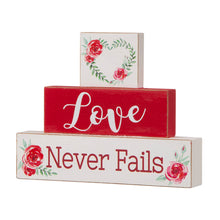 Load image into Gallery viewer, 9.45"L Valentine's Wooden Block Table Decor