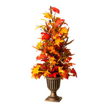 Load image into Gallery viewer, 36"H Fall Lighted Maple Leaves Urn Potted Porch Tree with 20 Warm White Lights