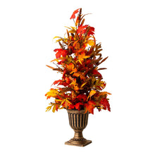 Load image into Gallery viewer, 36"H Fall Lighted Maple Leaves Urn Potted Porch Tree with 20 Warm White Lights