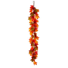 Load image into Gallery viewer, 72"L Fall Lighted Maple Leaves Garland