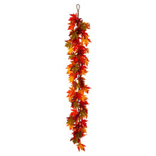 Load image into Gallery viewer, 72"L Fall Lighted Maple Leaves Garland