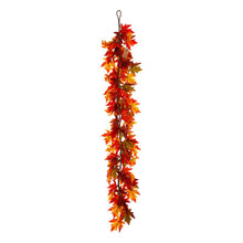 Load image into Gallery viewer, 72"L Fall Lighted Maple Leaves Garland
