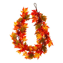 Load image into Gallery viewer, 72"L Fall Lighted Maple Leaves Garland