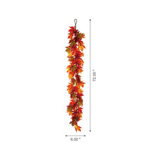 Load image into Gallery viewer, 72"L Fall Lighted Maple Leaves Garland