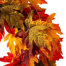 Load image into Gallery viewer, 24"D Fall Lighted Maple Leaves Wreath
