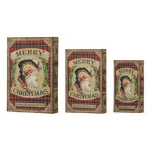 Load image into Gallery viewer, 3 Piece Decorative Vintage Book Shaped Christmas Storage Book Box Set