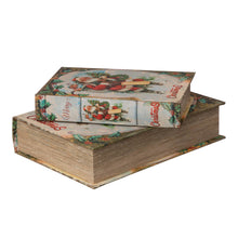 Load image into Gallery viewer, Decorative Vintage Storage Book Shaped Christmas Book Box, Set of 2