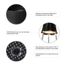 Load image into Gallery viewer, 30"H Solar Lighted Black Plastic Hanging Planter