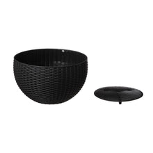 Load image into Gallery viewer, 30"H Solar Lighted Black Plastic Hanging Planter